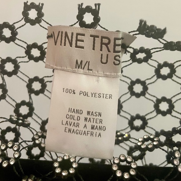 Vine Tree Size M/L Circled Rhinestones Fishnet Midi Dress - Picture 6 of 7